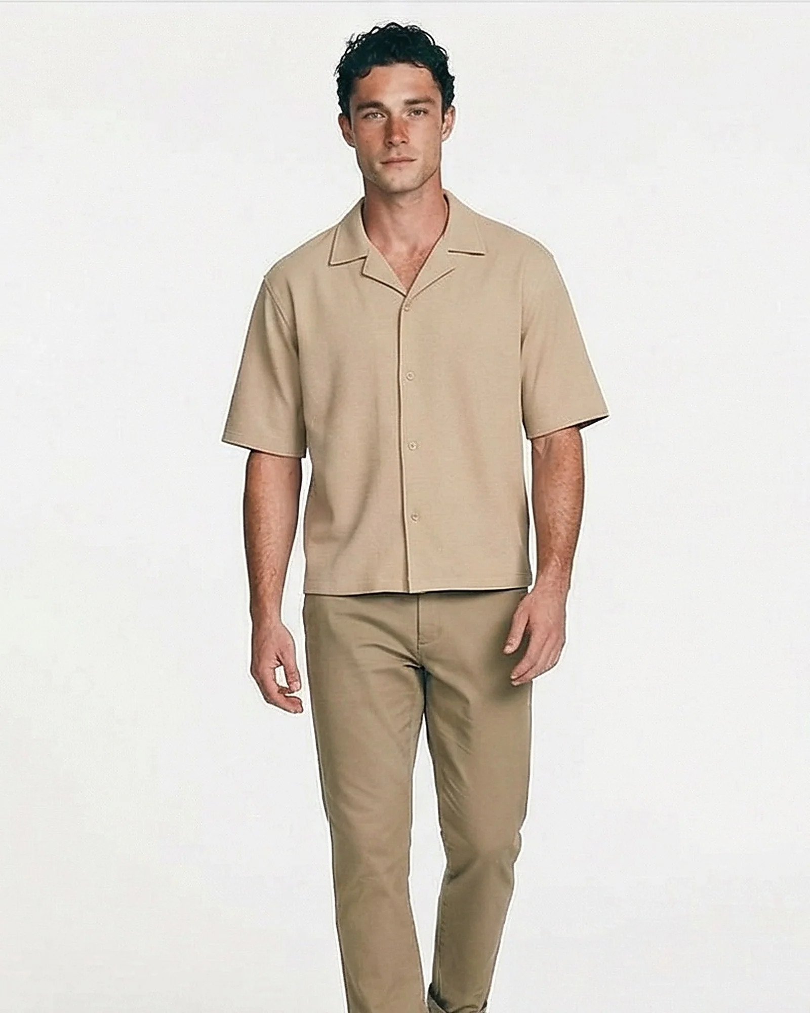 Stone Textured Relaxed Fit Resort Shirt - R217168 - Image 3