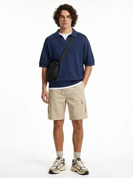 Stone Utility Drawstring Cargo Shorts - R217213 - Image 3