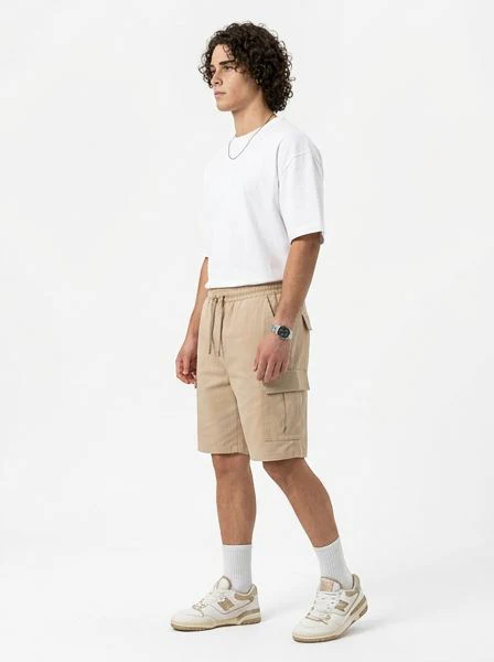 Stone Utility Drawstring Cargo Shorts - R217213 - Image 5