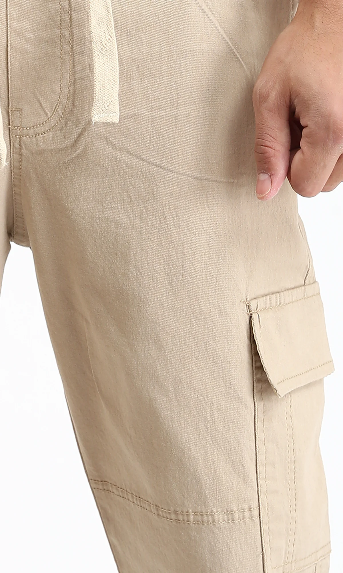 Stone Utility Drawstring Cargo Trousers - 0192460 - Image 3