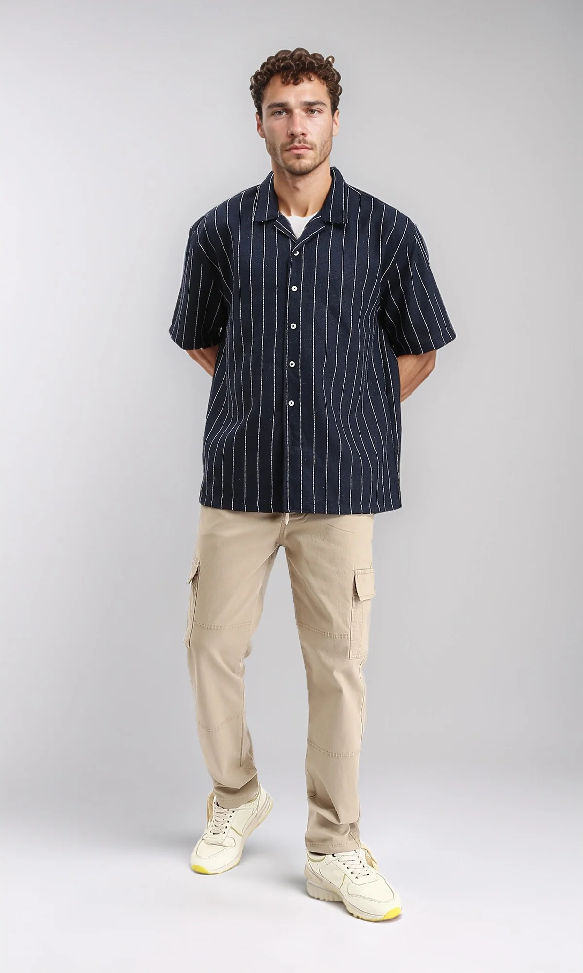 Stone Utility Drawstring Cargo Trousers - 0192460 - Image 4