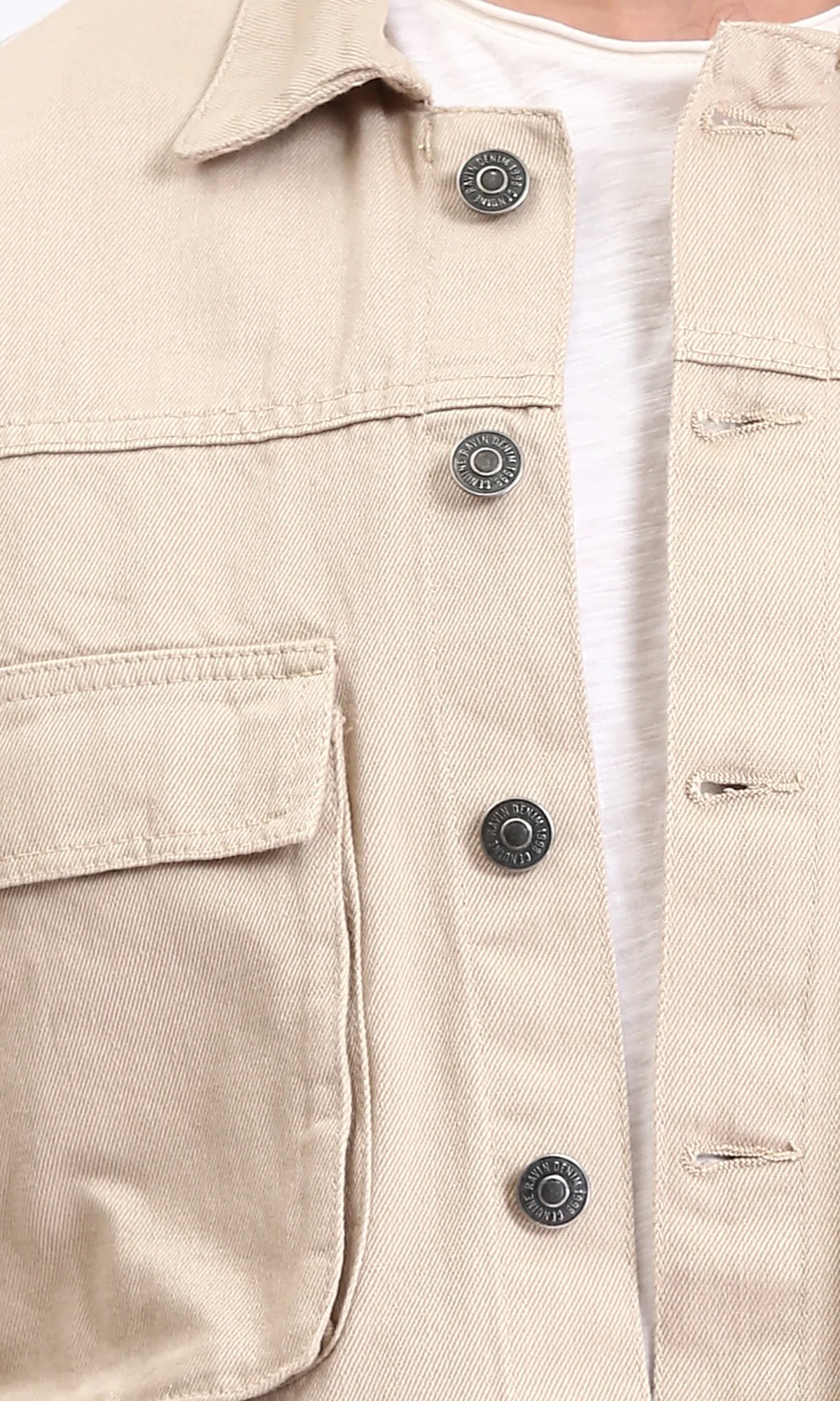 Stone Utility Trucker Jacket with Dual Chest Pockets - R207959 - Image 4