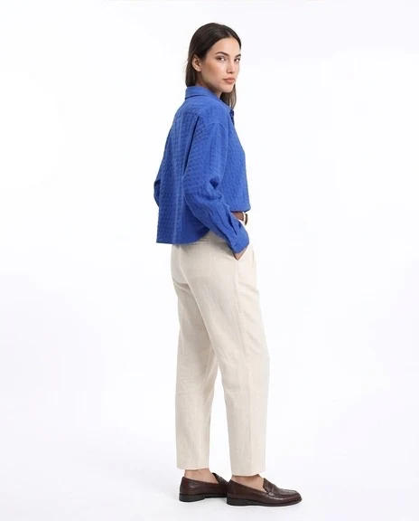 R209998 - Striped Shirt with Front Pocket - Royal Blue - Image 4