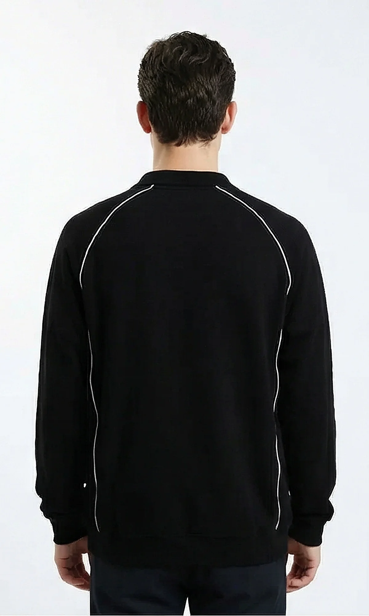Success Quote Graphic Black Polo Sweatshirt - Image 2