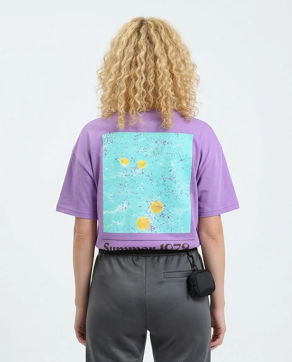 Ravin "Summer 1972" Retro Graphic Lavender Oversized T-Shirt - R209261 - Image 2