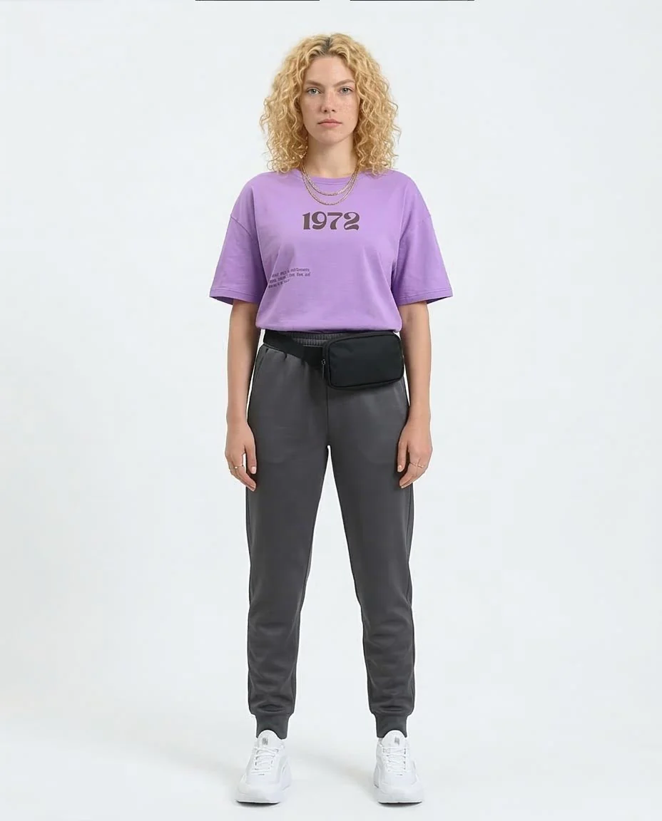 Ravin "Summer 1972" Retro Graphic Lavender Oversized T-Shirt - R209261 - Image 3