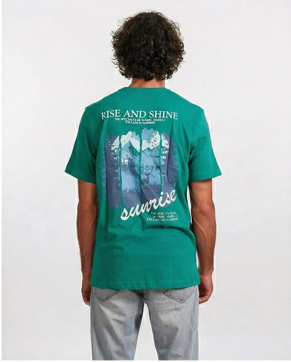 Ravin "Sunrise" Graphic T-Shirt - Forest Green - O203069 - Image 2
