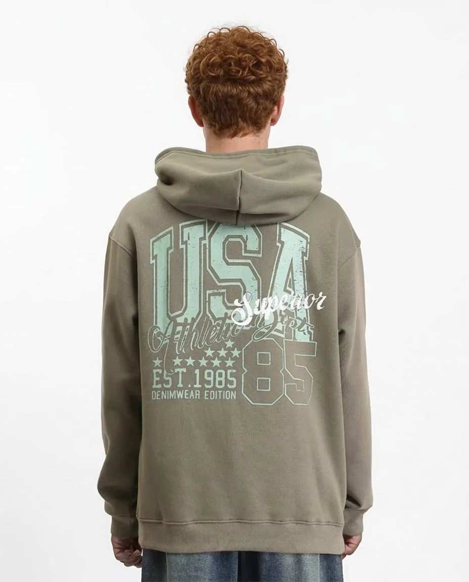 Ravin Superior 85 Olive Oversized Graphic Hoodie - R212194 - Image 2