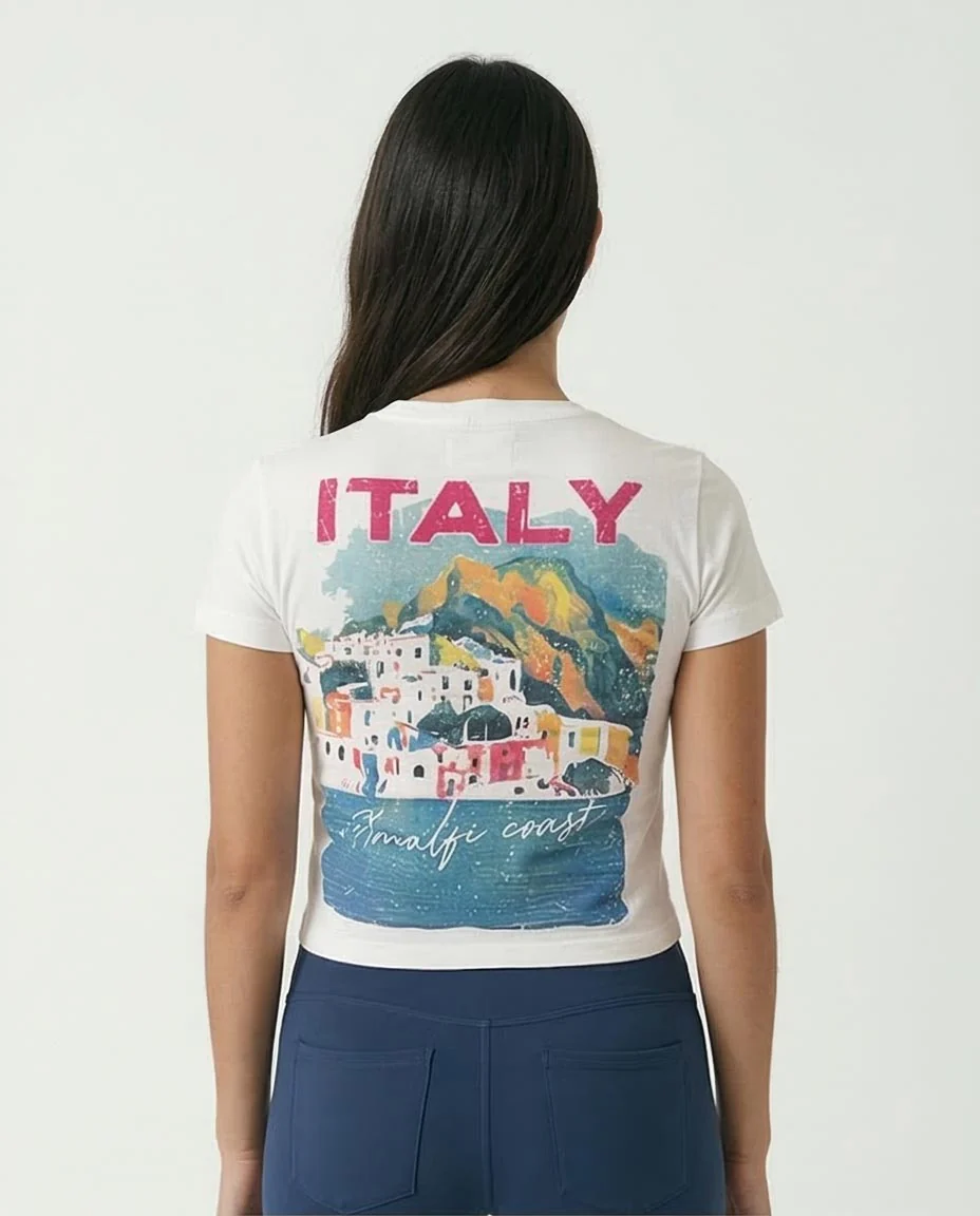 Ravin T-Shirt - 'ITALY' & Amalfi Coast Print - O203226 - Image 2