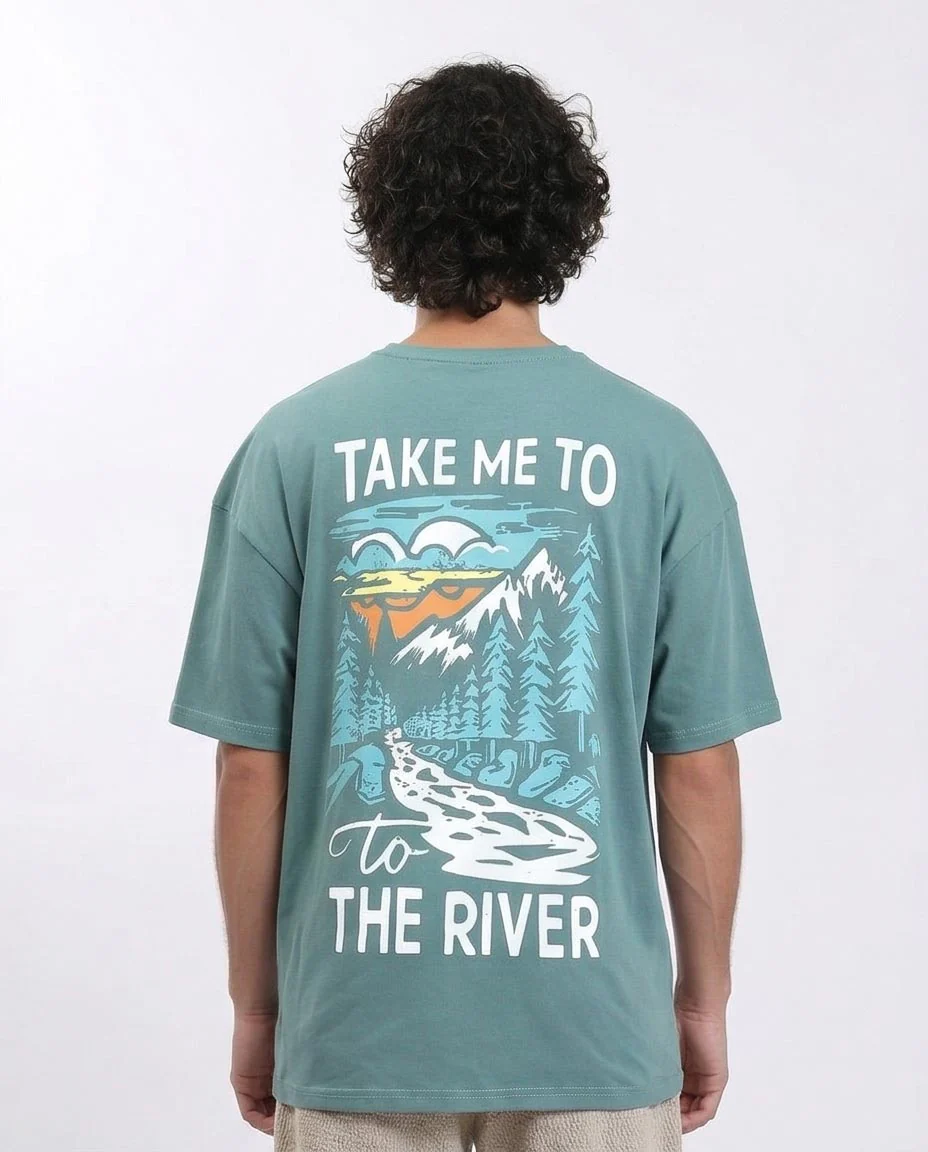 Ravin "Take Me To The River" Oversized Graphic Tee - Dark Mint - R209082 - Image 2