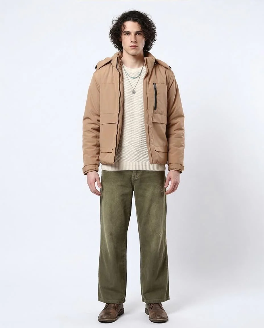 Tan Hooded Multi-Pocket Utility Jacket - O181759 - Image 3