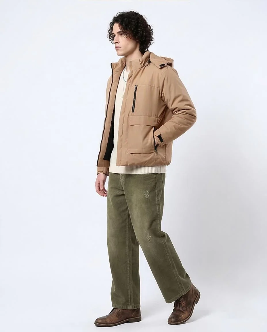Tan Hooded Multi-Pocket Utility Jacket - O181759 - Image 5