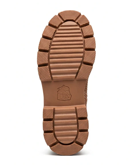 Tan Mesh-Knit Lug Sole Ankle Boots - O203231 - Image 4