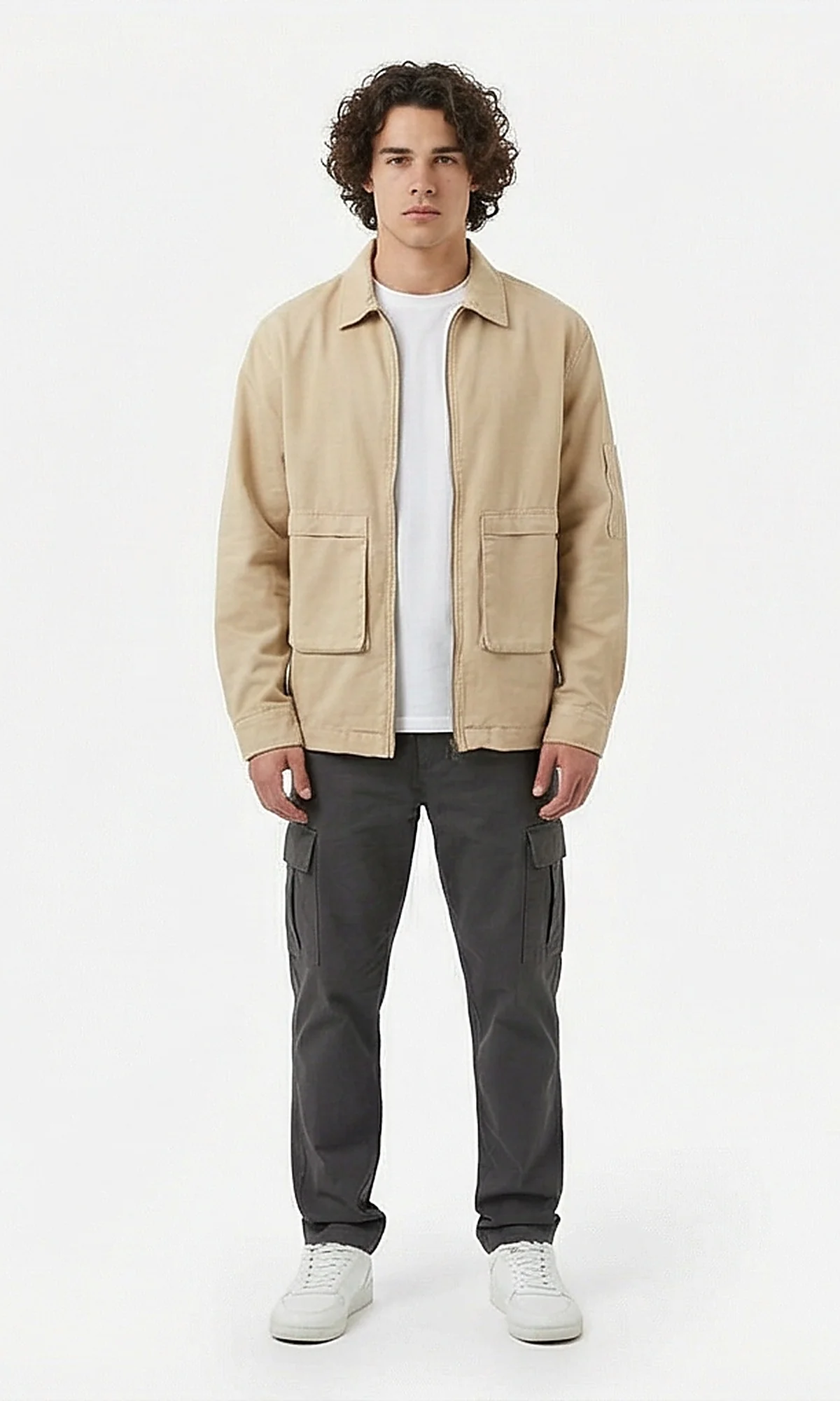 Tan Utility Zip-Up Jacket - Image 3