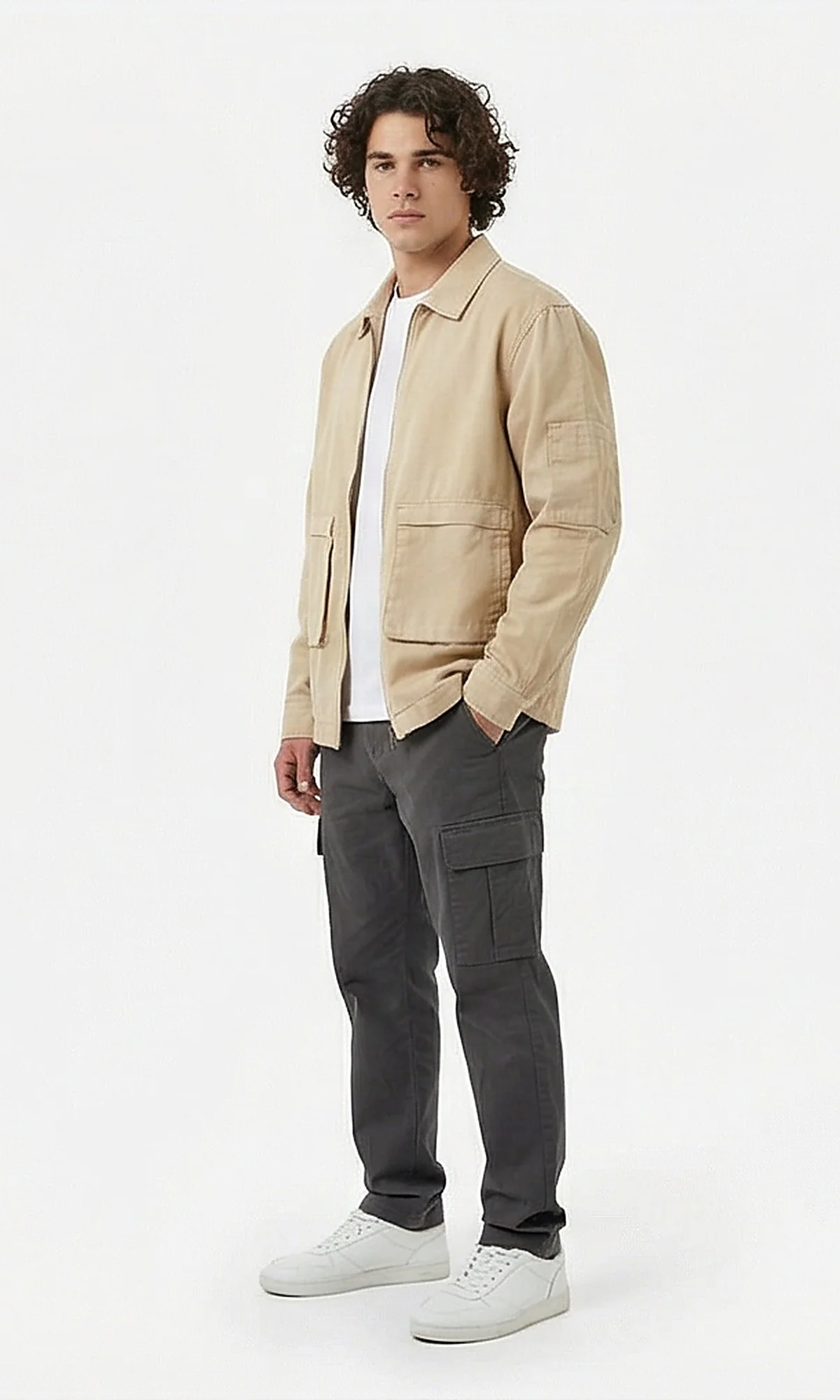 Tan Utility Zip-Up Jacket - Image 4