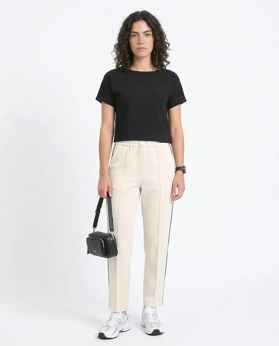 Ravin Textured Boat Neck Boxy Crop Top – Black - R208495 - Image 3