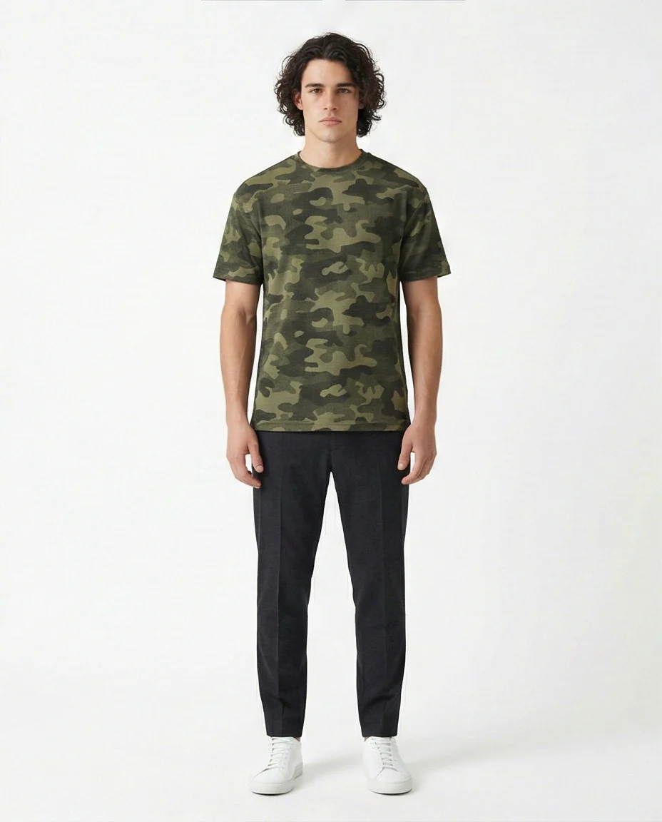 Textured Camo Short Sleeve Tee - Image 3