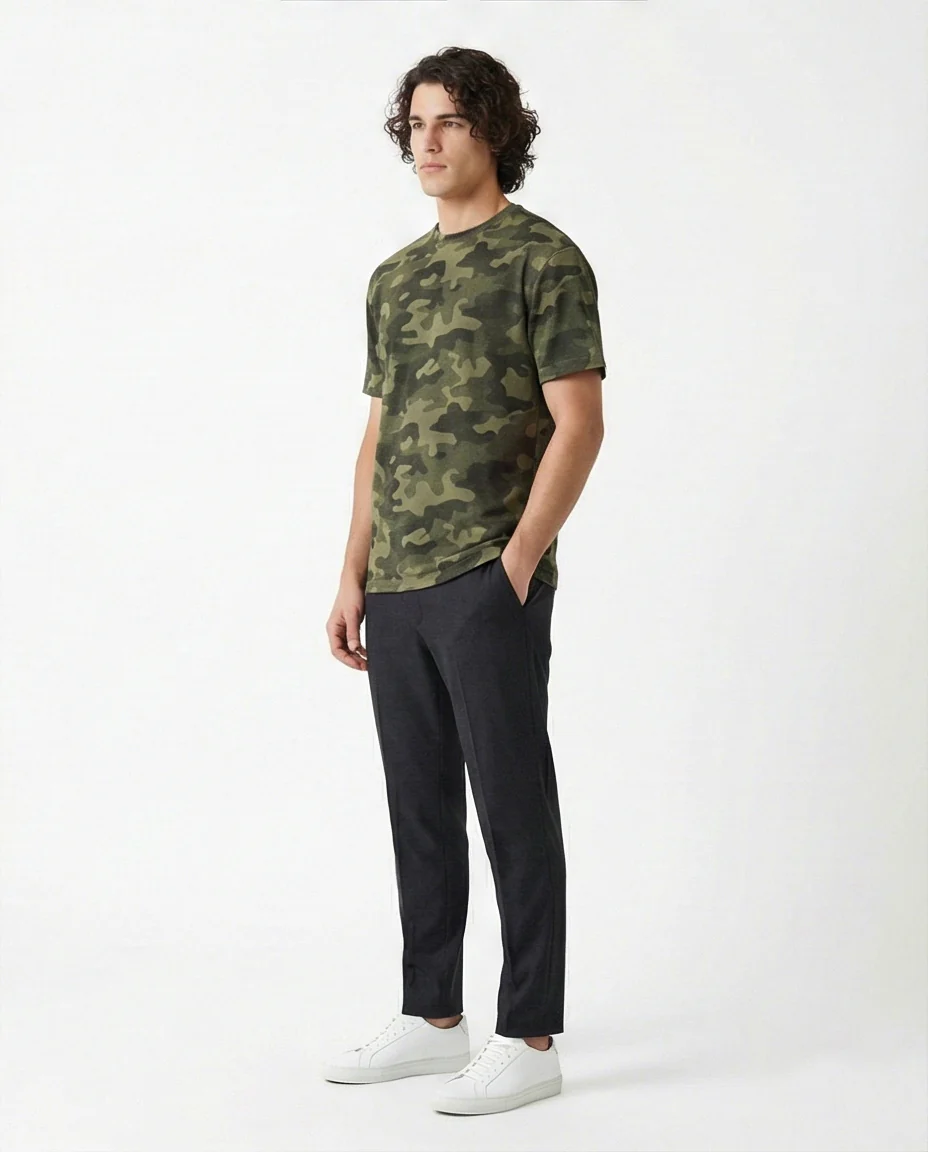 Textured Camo Short Sleeve Tee - Image 4