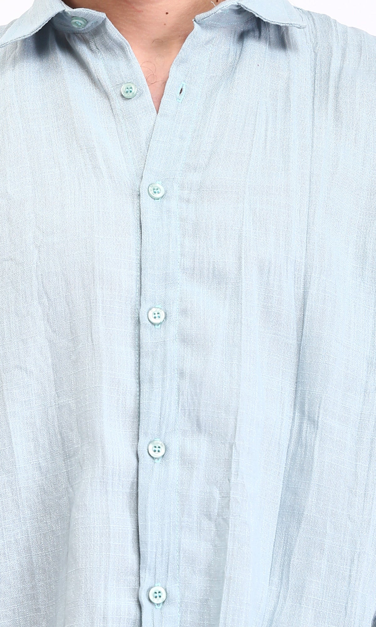 R207940 - Textured Long Sleeves Casual Shirt - Pastel Mint - Image 3
