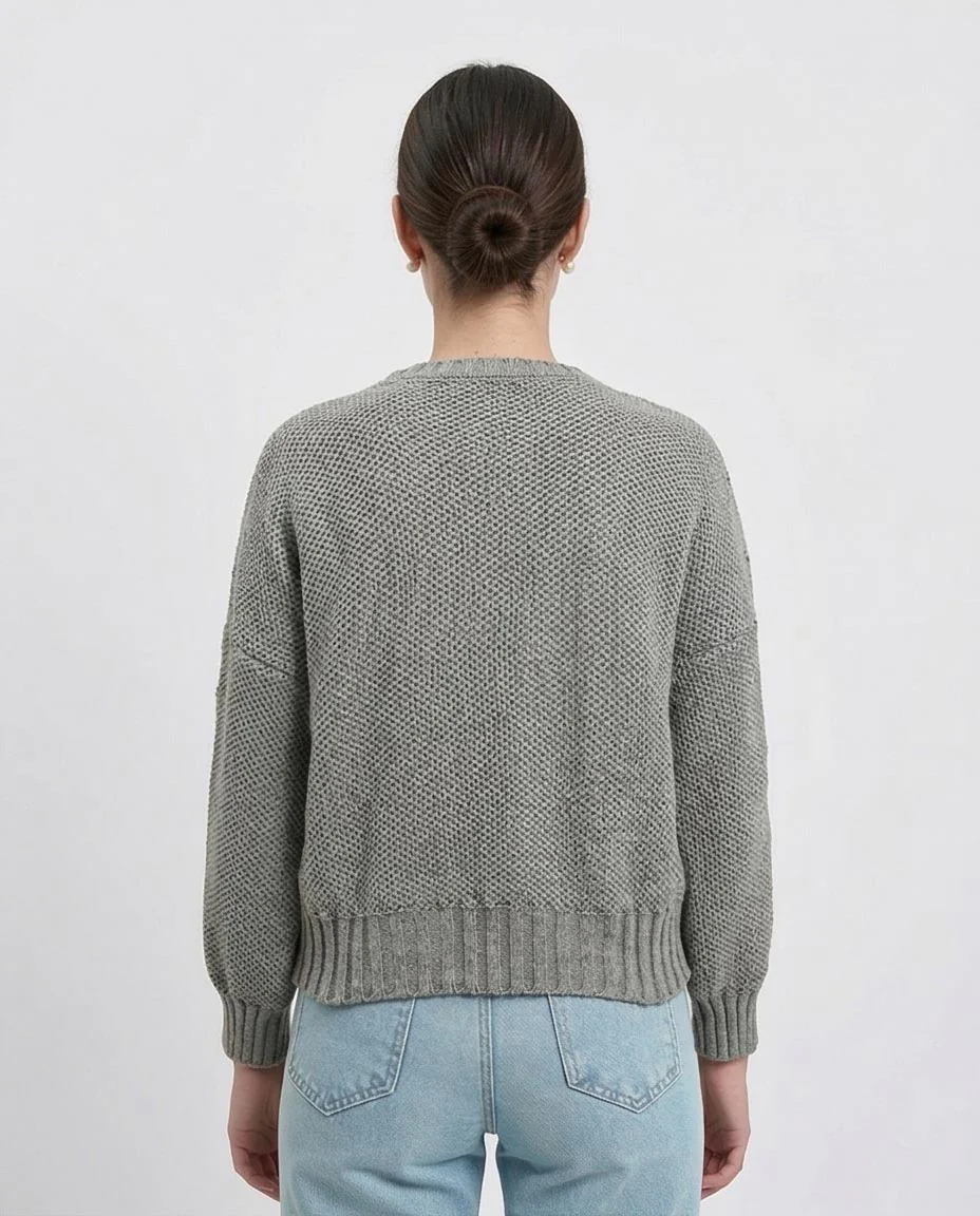 Ravin Textured Seed-Stitch Relaxed Crewneck Sweater - R214349 - Image 2