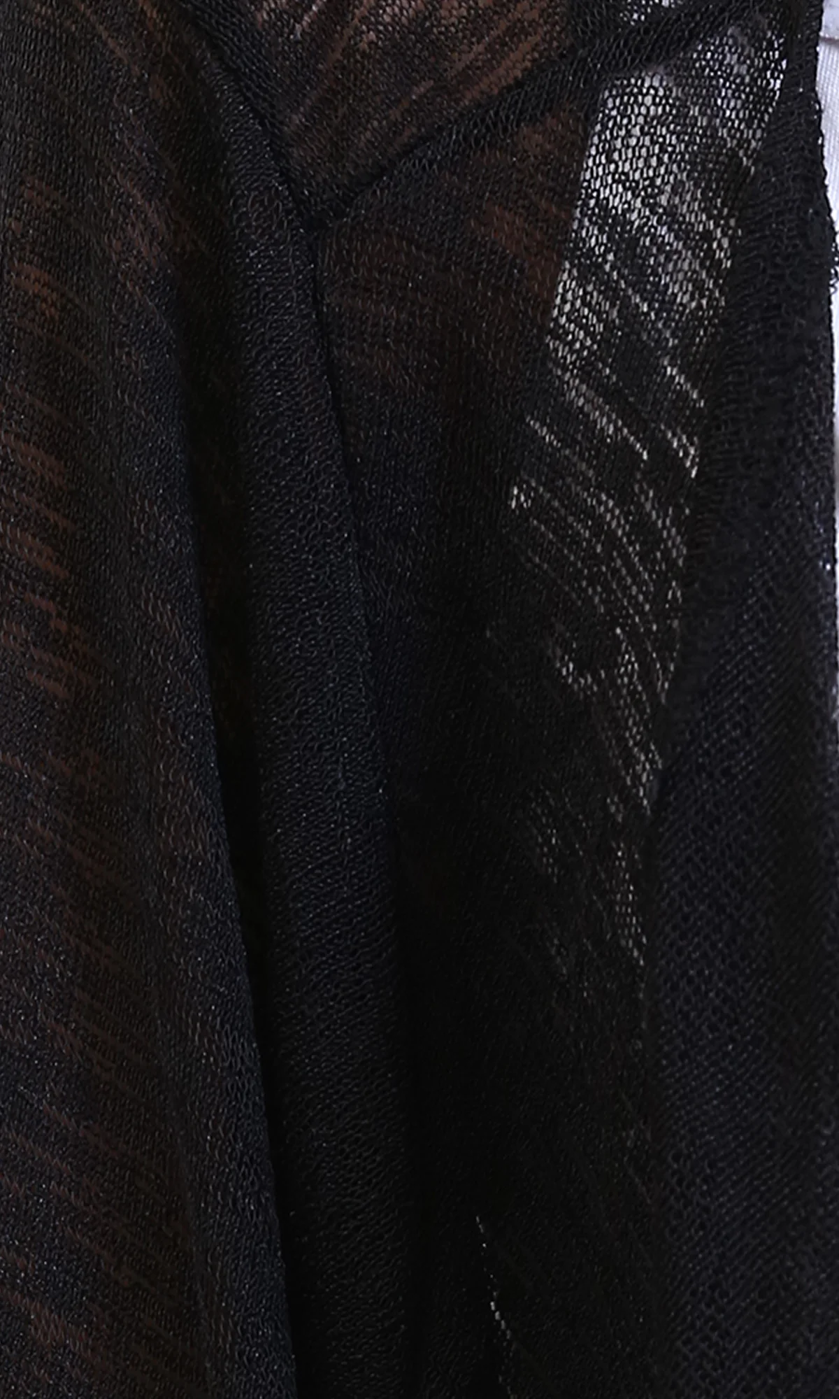 R213605 - Textured Sheer Slip On Cardigan - Black - Image 4