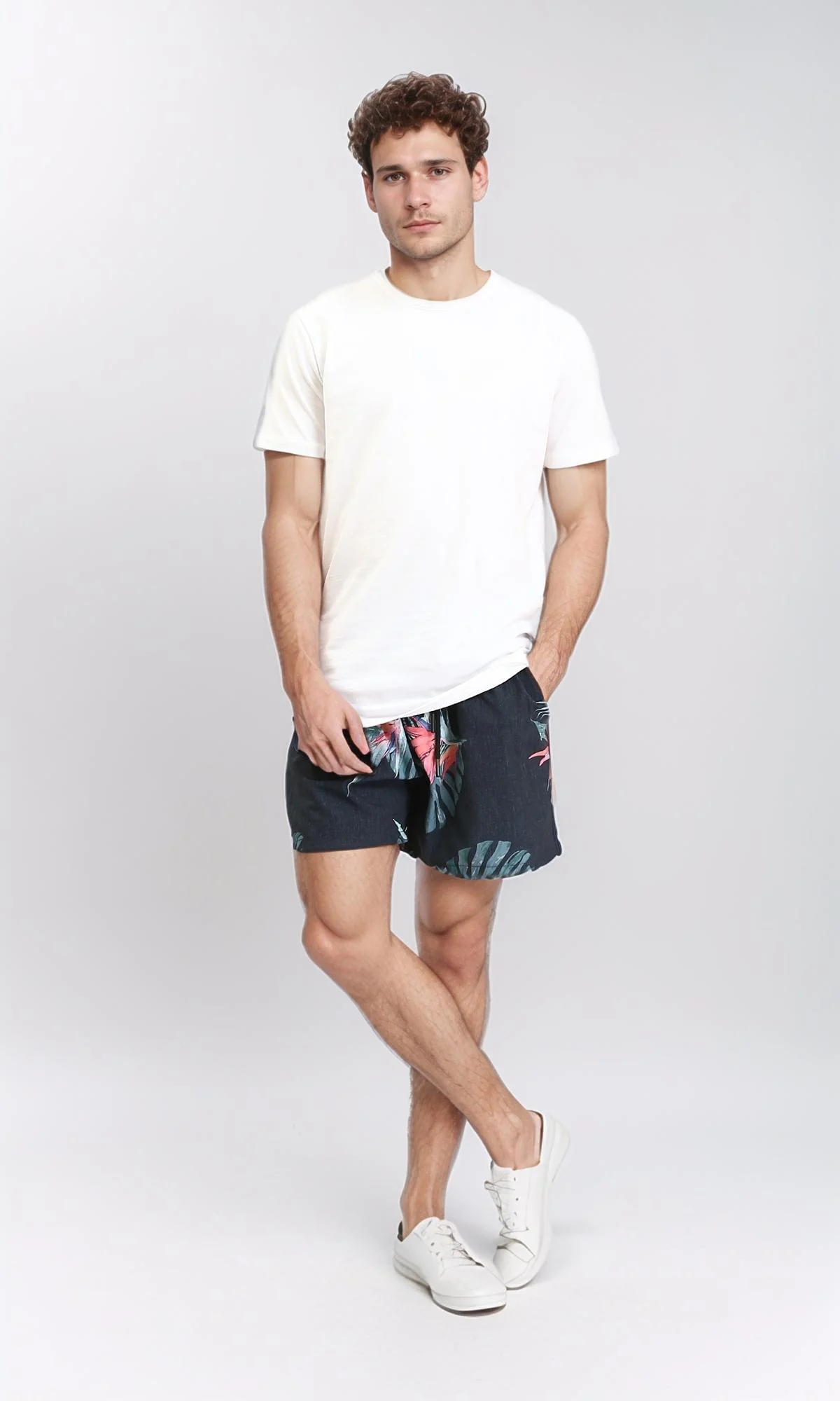 R210292 - Tropical Leaves Swim Short - Multicolour - Image 2