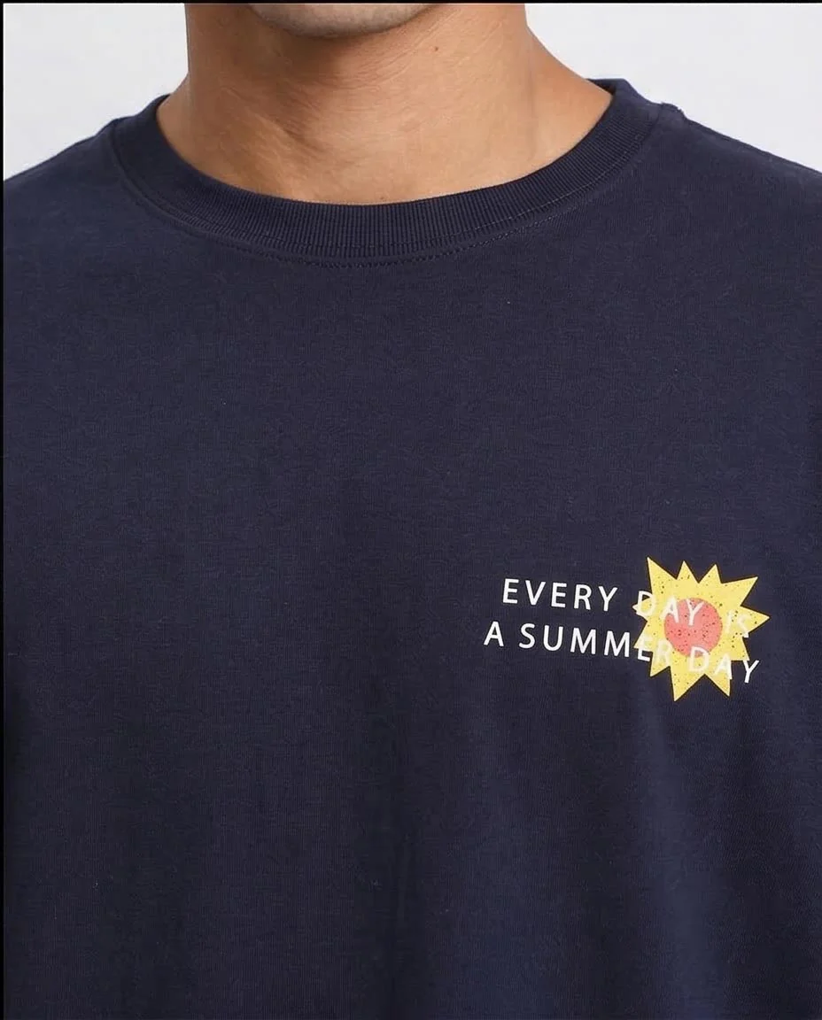 Ravin TROPICOAST Oversized Graphic T-Shirt - Navy - R209390 - Image 3