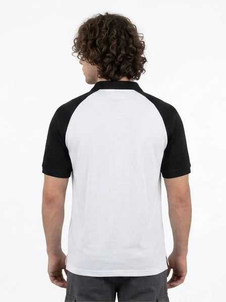 Two-Tone Raglan Contrast Sleeve Polo Shirt - R216103 - Image 2