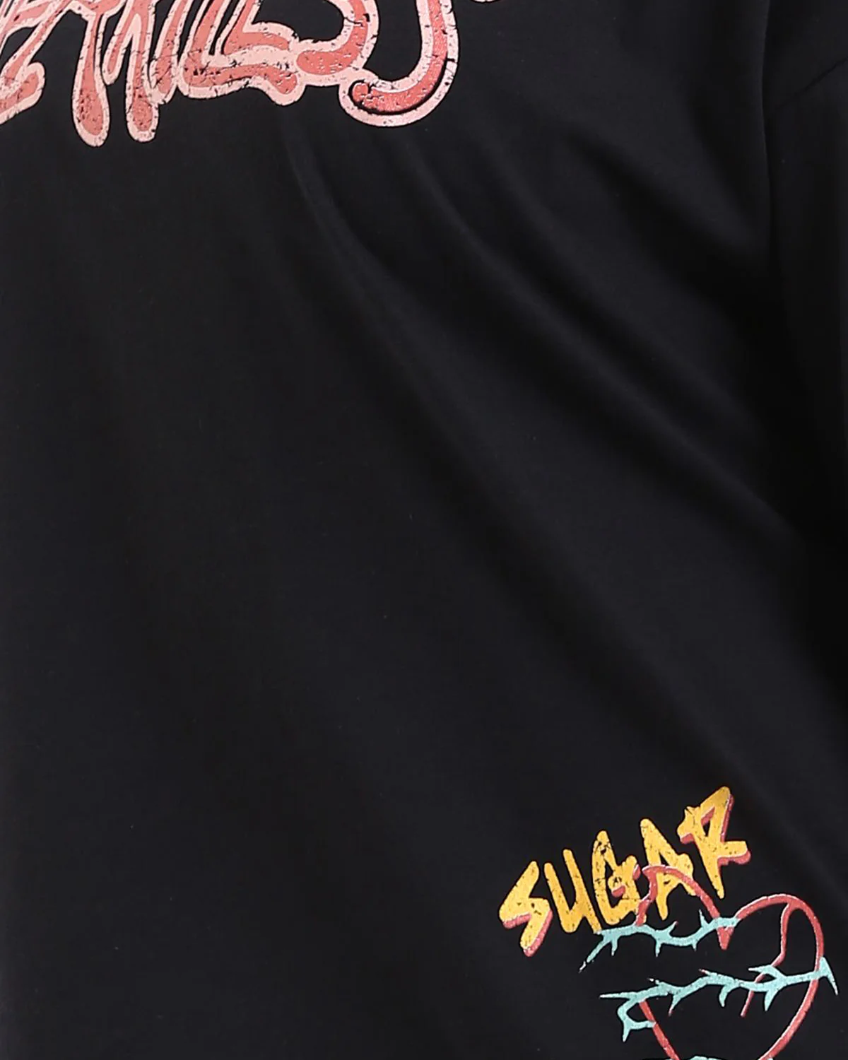 Ravin Unisex Oversized "Heartless" Graphic Tee – Acid Grunge Series - Black - R207786 - Image 4