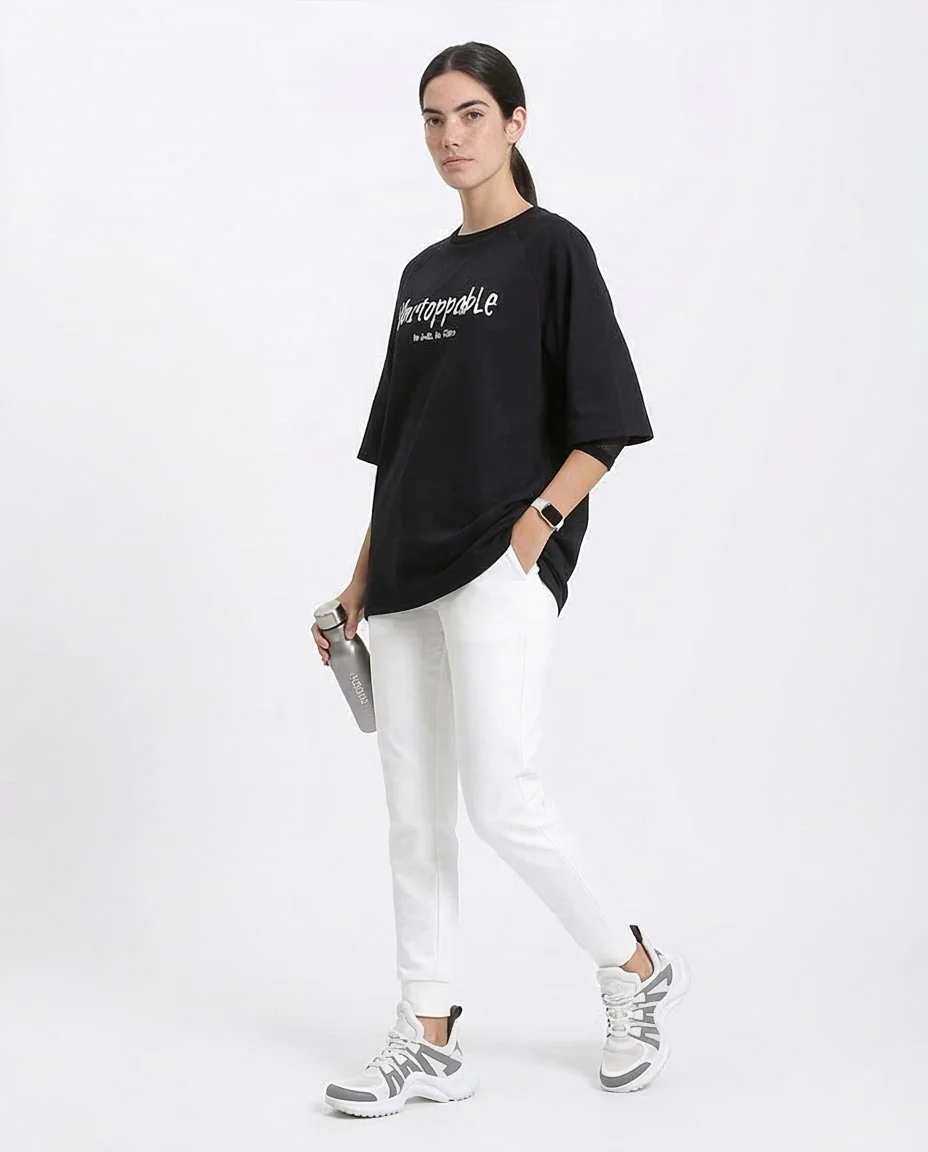 Ravin "Unstoppable" Oversized Graphic T-Shirt – Black - R210549 - Image 5