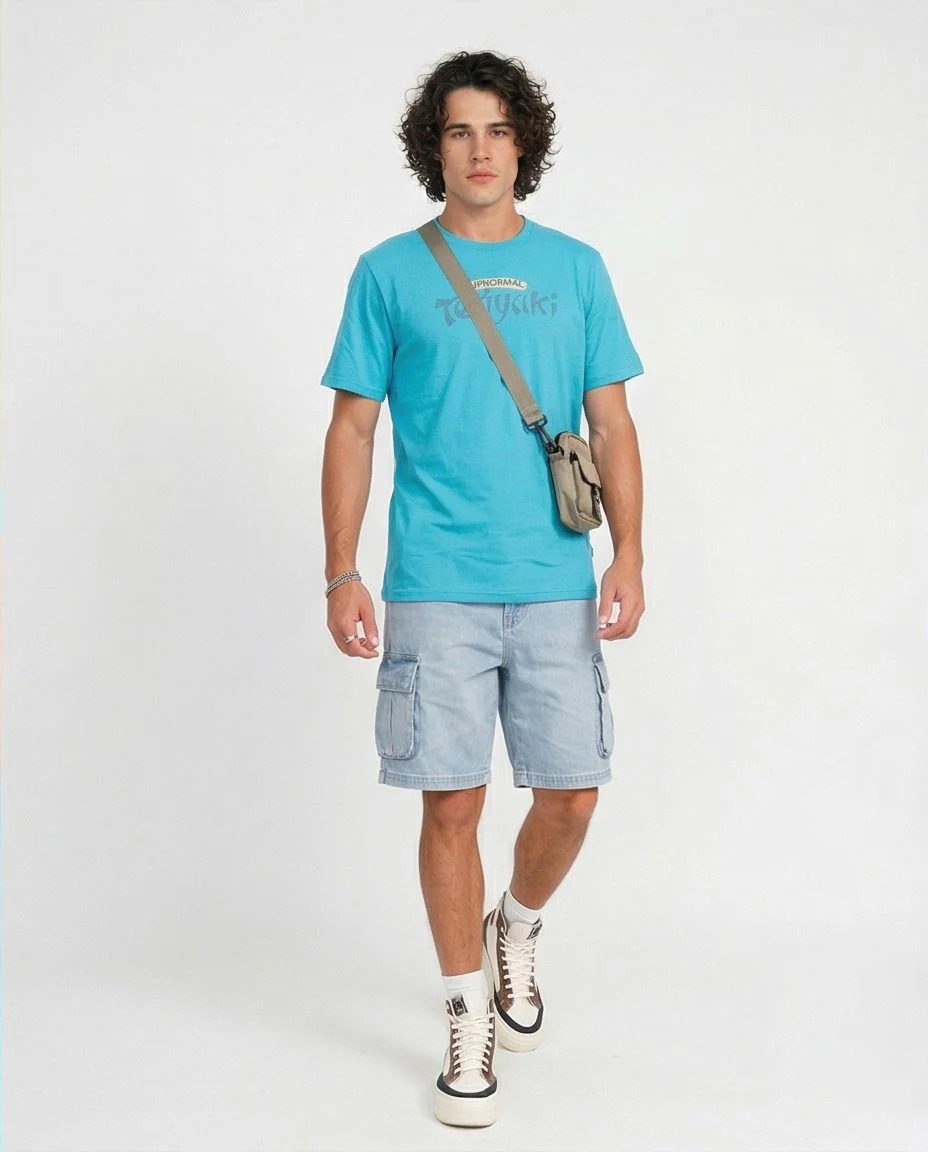 Ravin | Upnormal  Ramen Bowl Teriyaki Graphic Tee - Turquoise Graphic T-Shirt – O203309 - Image 4