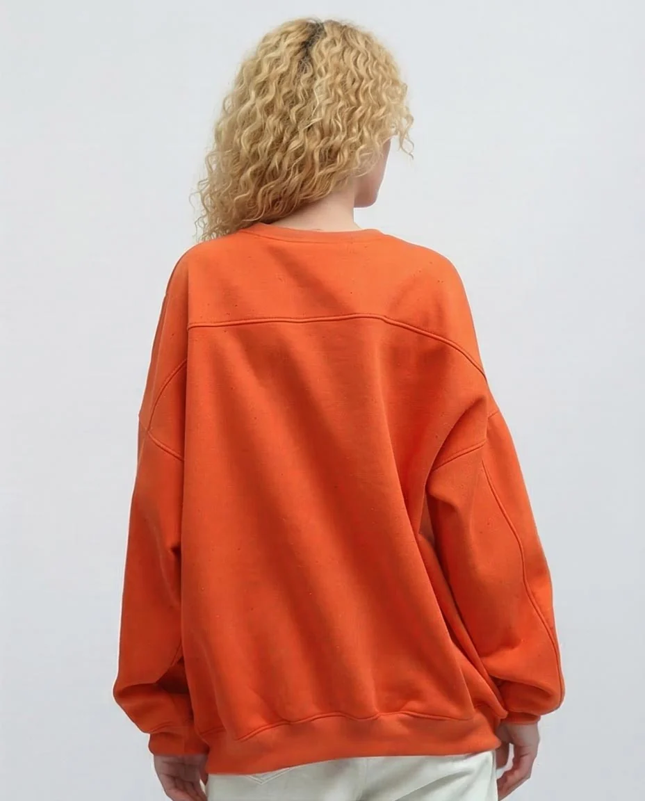 Vibrant Orange Intuition Graphic Oversized Sweatshirt - 0198530 - Image 2