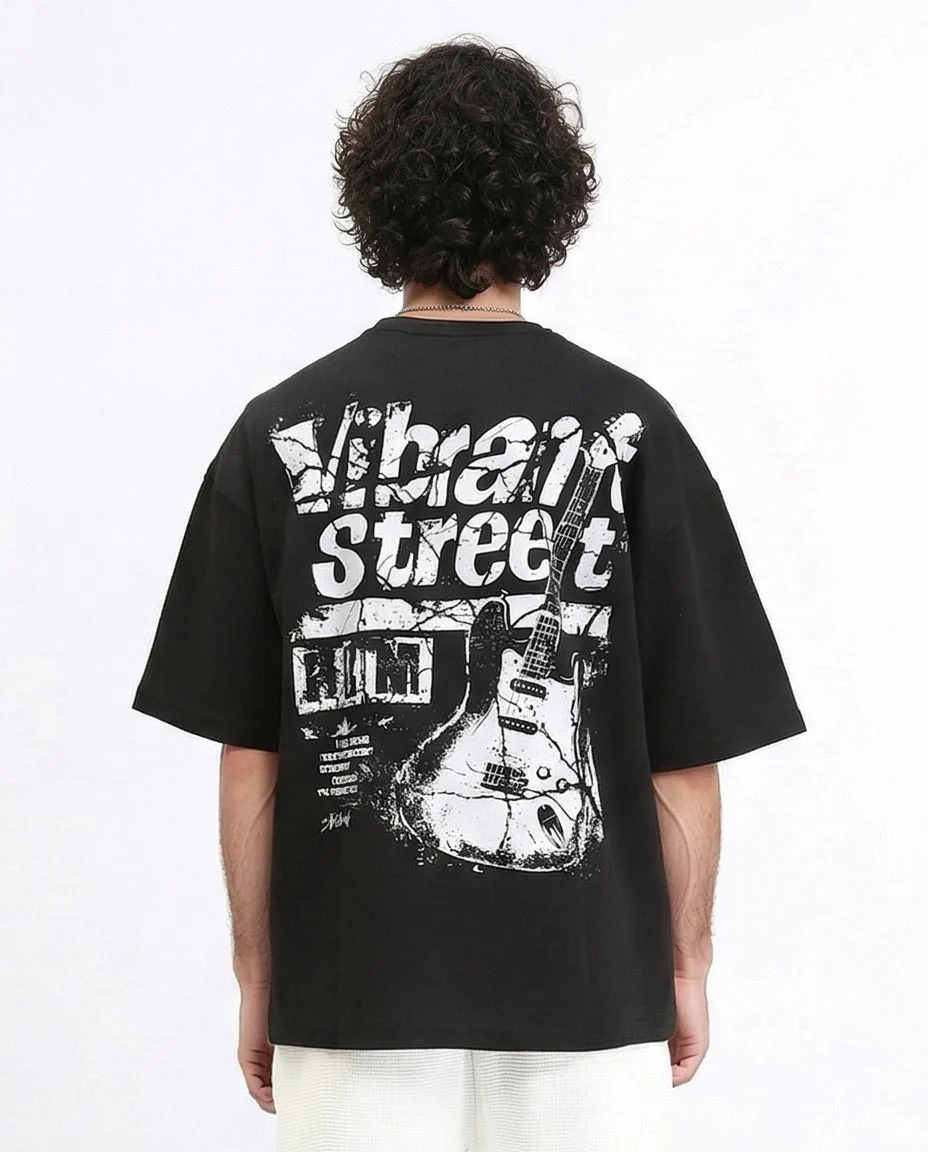 Ravin | "Vibrant Street" Oversized Guitar Graphic T-Shirt - R210522 - Image 2