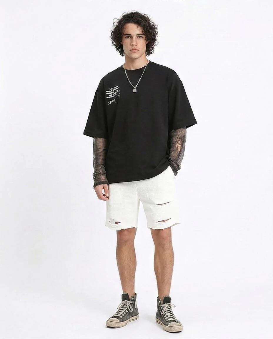 Ravin | "Vibrant Street" Oversized Guitar Graphic T-Shirt - R210522 - Image 3