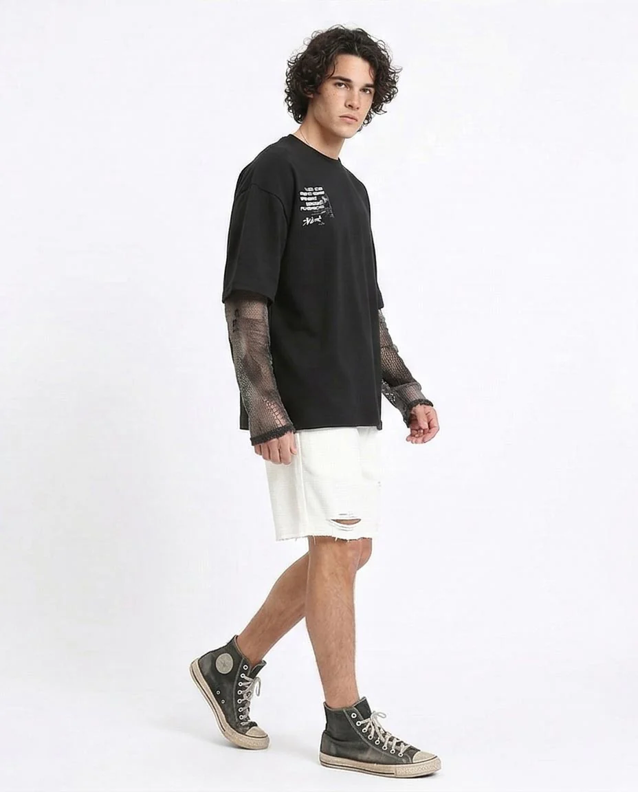 Ravin | "Vibrant Street" Oversized Guitar Graphic T-Shirt - R210522 - Image 4