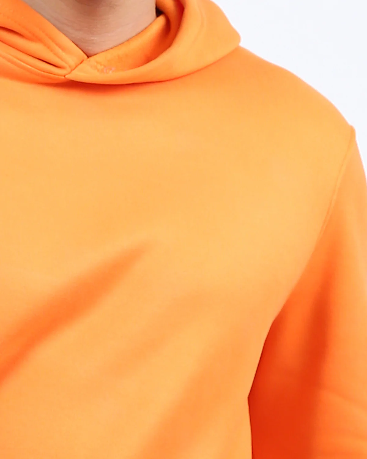 Vibrant Tangerine Side-Slit Relaxed Hoodie - O202346 - Image 4