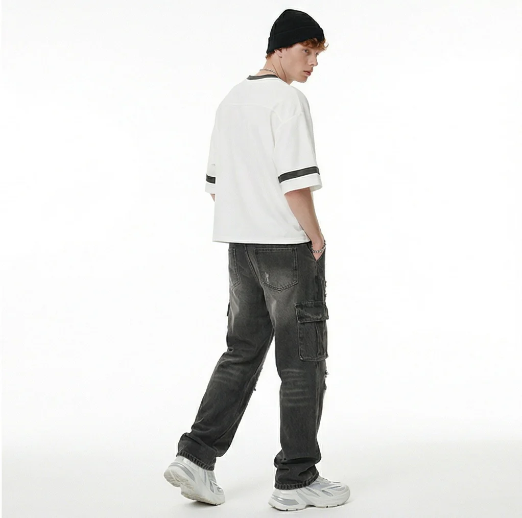 White Oversized Athletic Jersey Graphic Tee - R216883 - Image 3