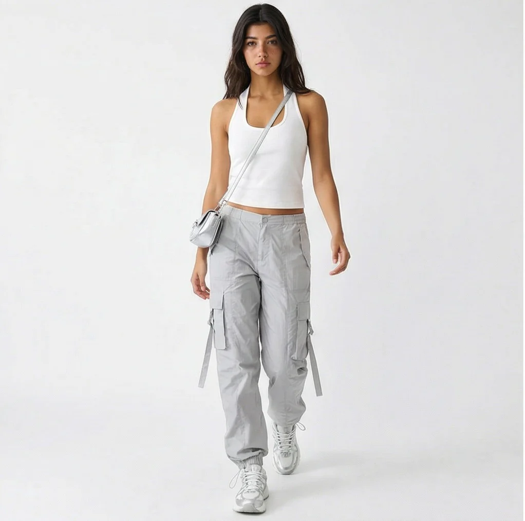 White Ribbed Backless Halter Neck Top - R217721 - Image 3