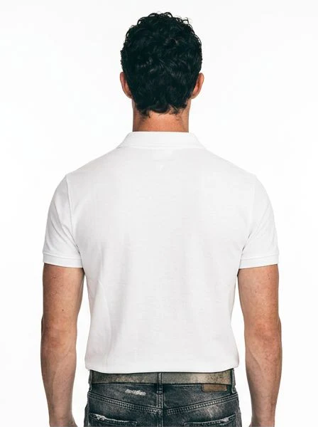 Crisp White Tailored Short Sleeve Polo Shirt - R216720 - Image 2