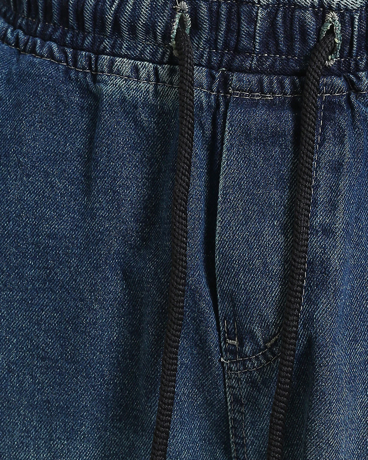Ravin Wide-Leg Dirty Wash Denim Joggers - Vintage Blue- R214601 - Image 3
