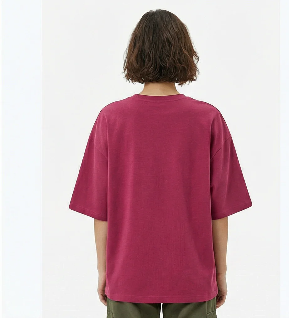 Berry Magenta Oversized Relaxed Fit Tee - R217677 - Image 2