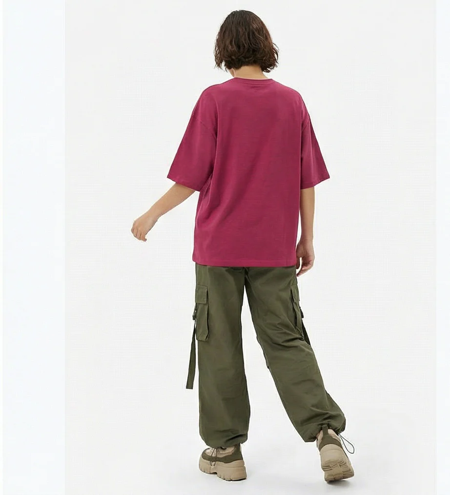 Berry Magenta Oversized Relaxed Fit Tee - R217677 - Image 4
