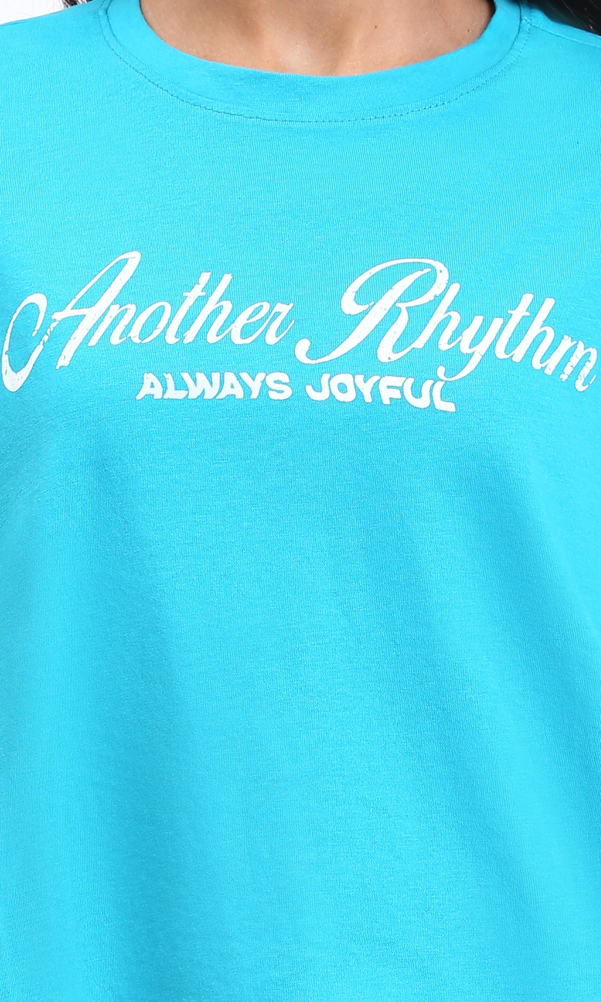 Ravin Women’s "Another Rhythm" Boxy Cyan Crop T-Shirt - R214641 - Image 3