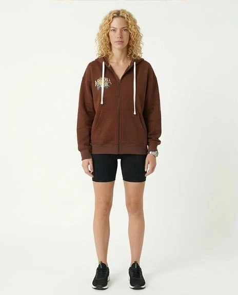 RAVIN Women’s Arizona Wanderlust Oversized Zip-Up Hoodie – Chocolate Brown - R206868 - Image 4