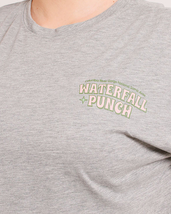 RAVIN Women’s Cropped "Waterfall Punch" Graphic T-Shirt - Grey Marle - O203512 - Image 4