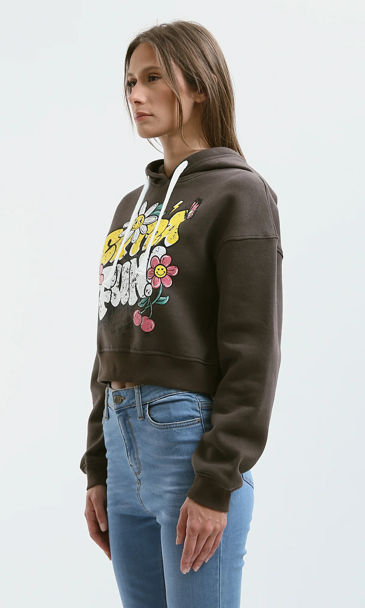 Women's Espresso Graphic Cropped Hoodie - 0179918 - Image 2