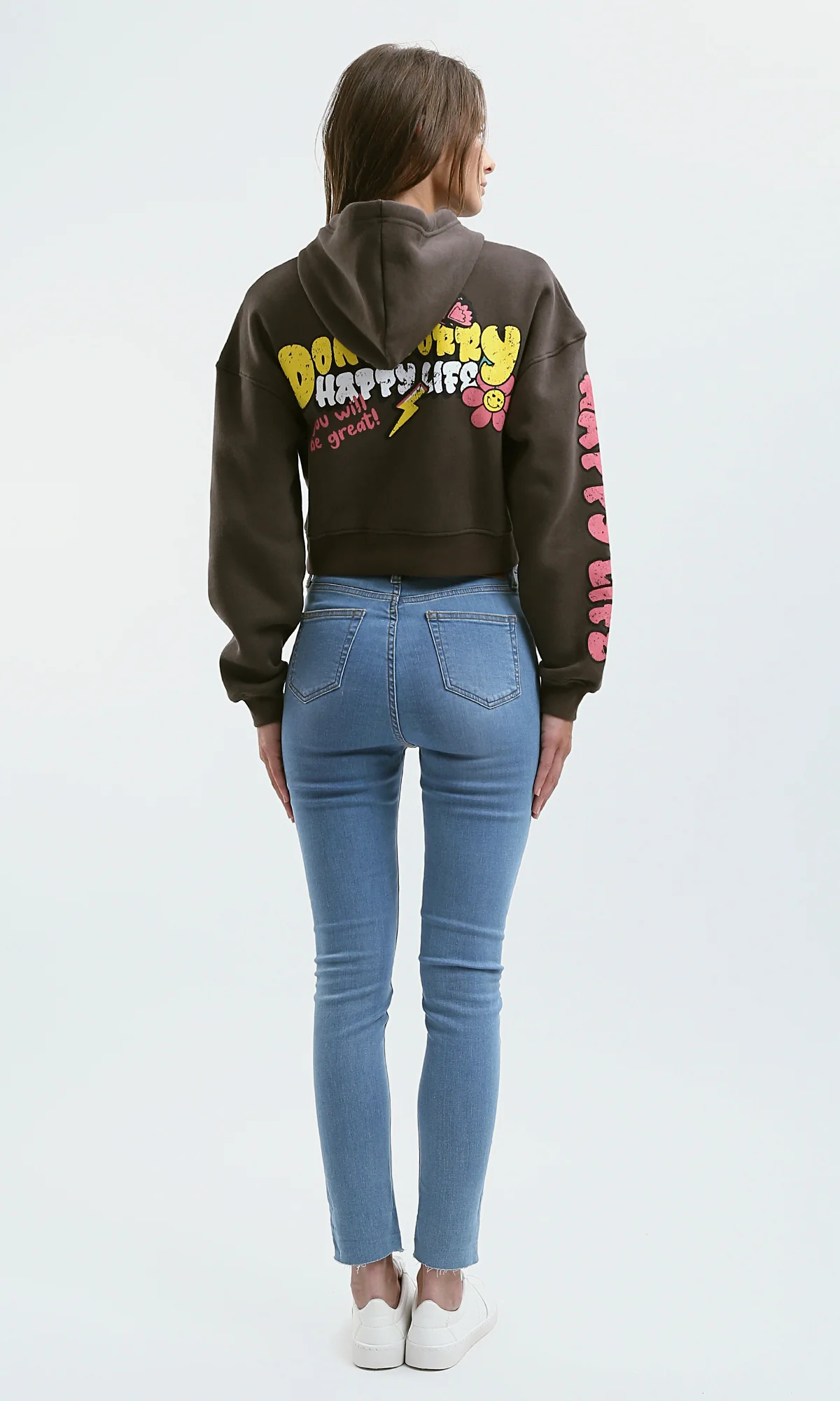 Women's Espresso Graphic Cropped Hoodie - 0179918 - Image 6