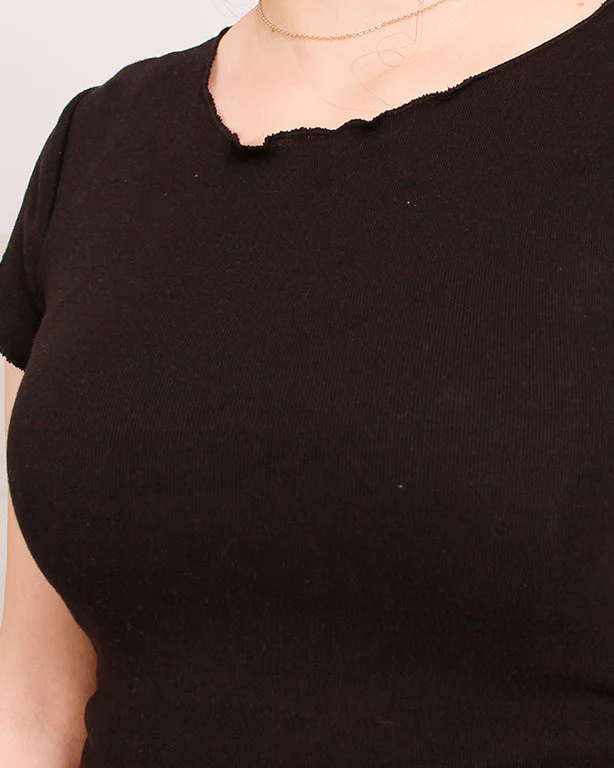 Ravin Women’s Essential Ribbed Baby Tee – Black - O204294 - Image 4