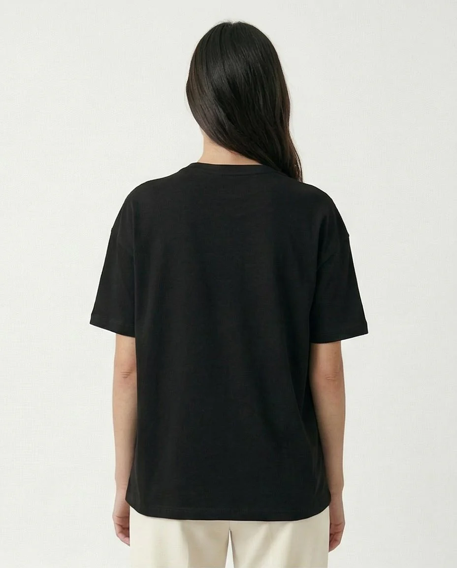 Ravin | Women's Heavyweight Oversized Essential T-Shirt- Black - R215878 - Image 2