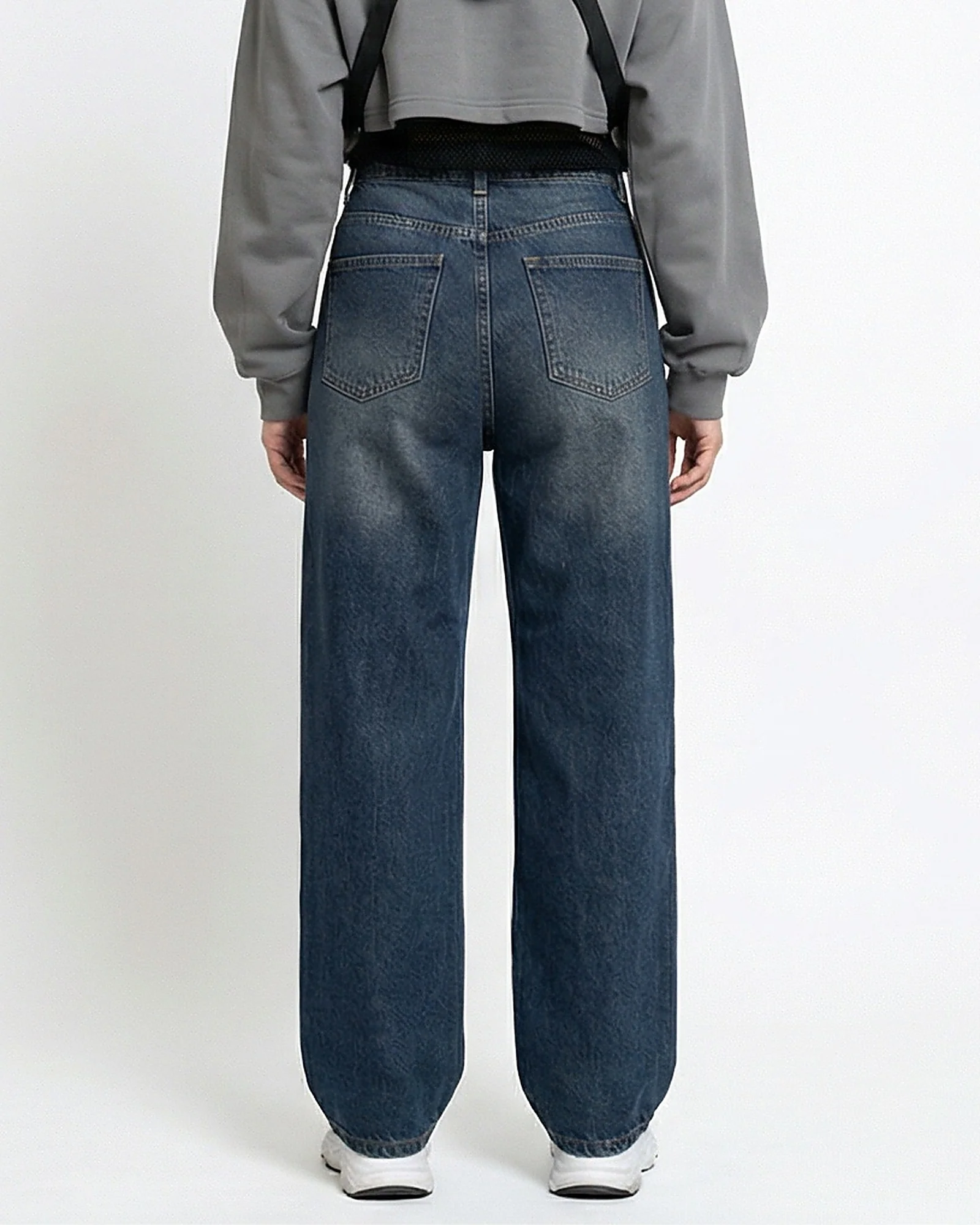 High-Waist Washed Wide-Leg Jeans - Image 2